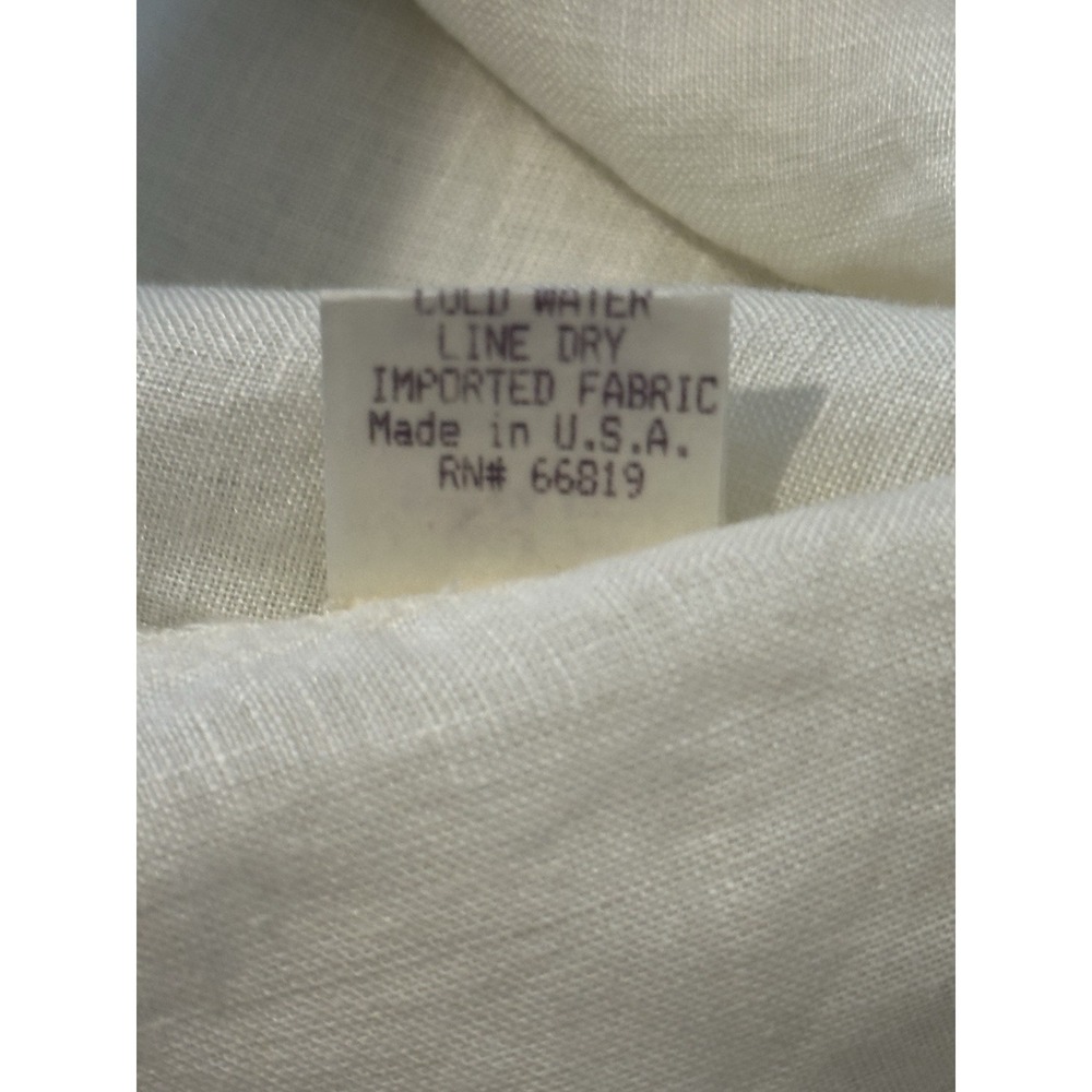 Rialto Collection by Joy Perreras Linen Top Shirt Ruffle Sz M Ivory Victorian - Picture 6 of 8